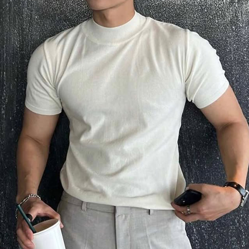 Soft Knitted Crew Neck Tee Crew Neck Knitted t-shirt